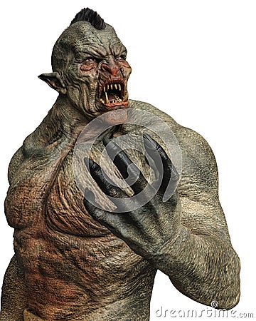 Power ogre in white background Stock Photo