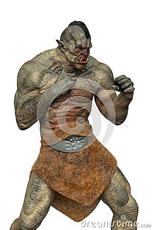 Power ogre in white background Stock Photo