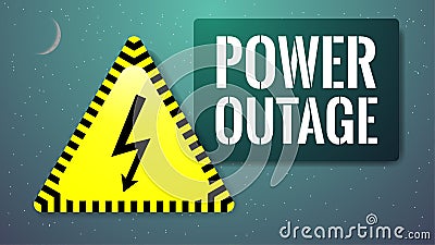 No electricity. Power outage concept on dark background Vector Illustration