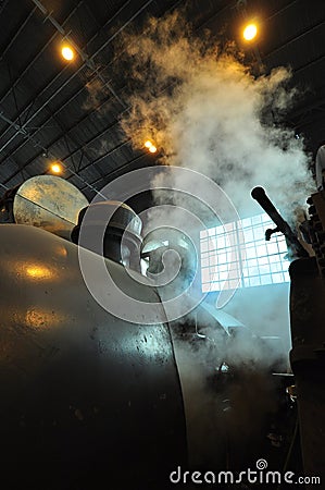 Power Plant Steam Stock Photo