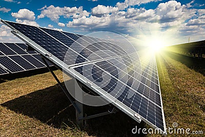 Power plant using renewable solar energy Stock Photo