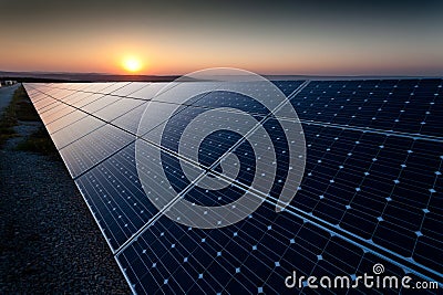 Power plant using renewable solar energy Stock Photo