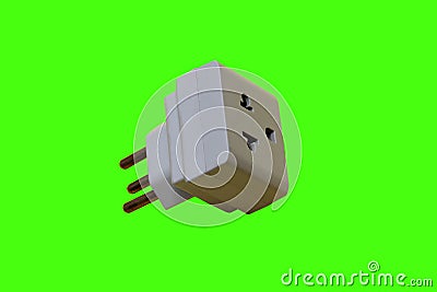 power plug electrical outlet isolated on transparent background chroma key ideal for editing and clipping Stock Photo