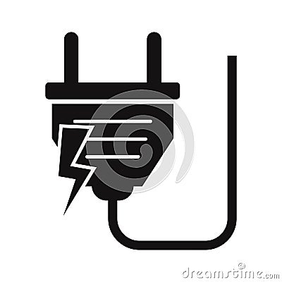 Power plug Vector Icon which can easily modify or edit Vector Illustration