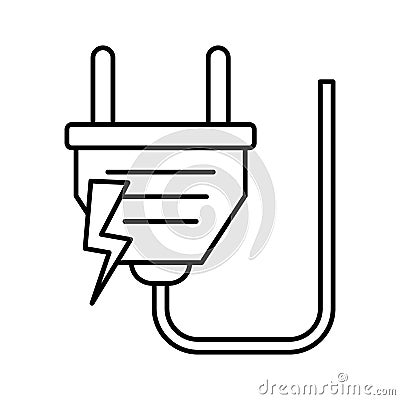 Power plug Vector Icon which can easily modify or edit Vector Illustration