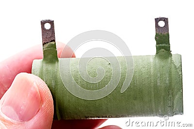 Power resistor in hand Stock Photo