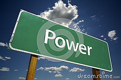 Power Road Sign Stock Photo