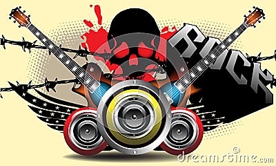 The power of rock music Vector Illustration