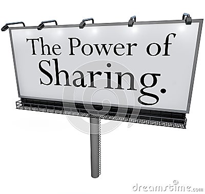 The Power of Sharing Billboard Message Donate Give Help Others Stock Photo