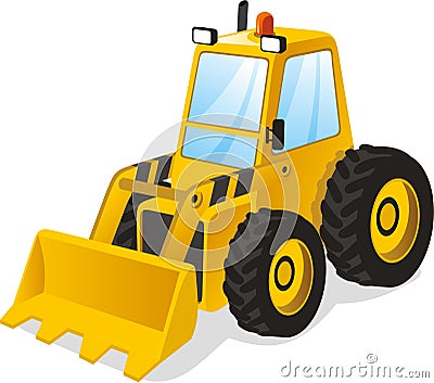 Power shovel truck Cartoon Illustration