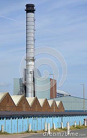 Power Station chimney at Shoreham, England Editorial Stock Photo