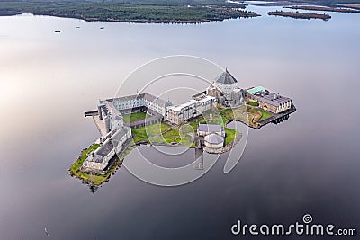 Power station producing energy on the banks of the River Foyle near Derry, Northern Ireland Stock Photo