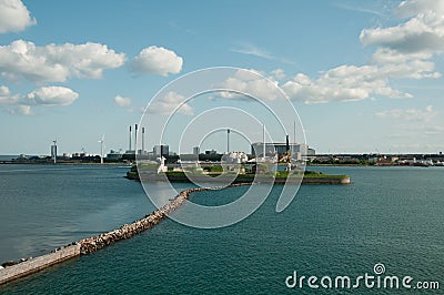 Power Station and wind turbines Stock Photo