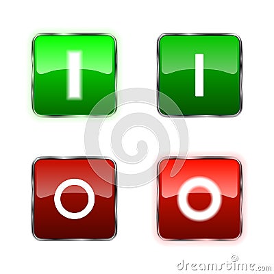 Power Switch icons, buttons Vector Illustration