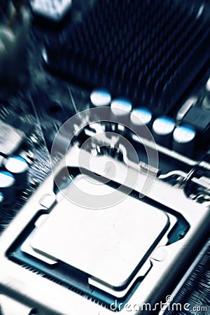 Power system processor and motherboard Stock Photo