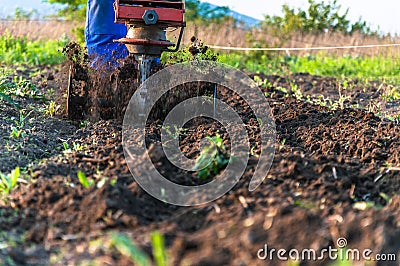 Power tiller Stock Photo