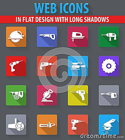 Power tools icons set Vector Illustration