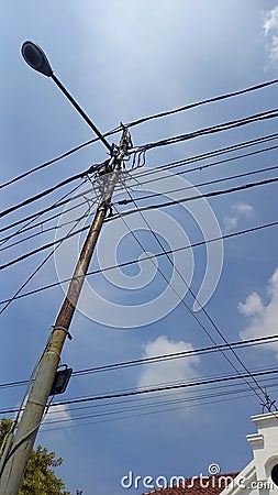 power tower to connect to your home or office from any direction Stock Photo