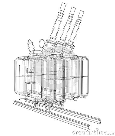 Power transformer concept. Vector Vector Illustration