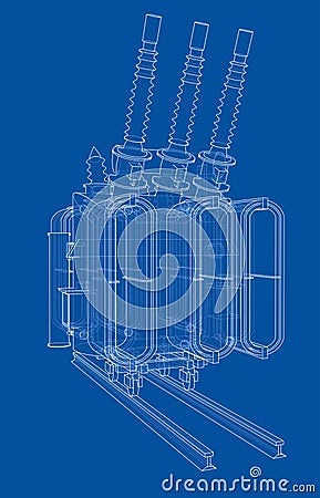 Power transformer concept. Vector Vector Illustration