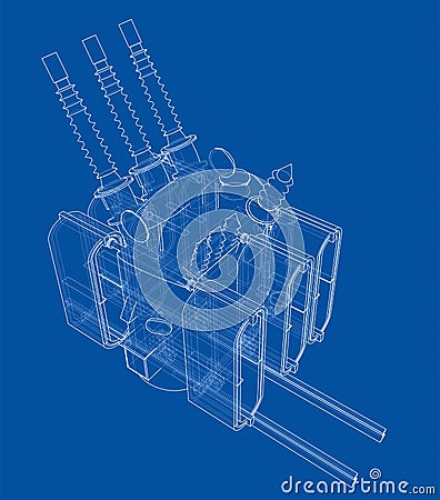 Power transformer concept. Vector Vector Illustration