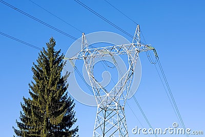 Power transmission line Stock Photo