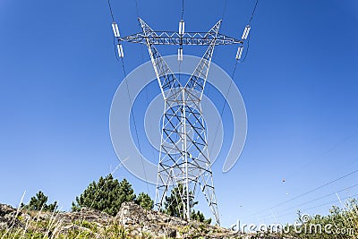 Power Transmission Tower or Electricity Pylon Stock Photo