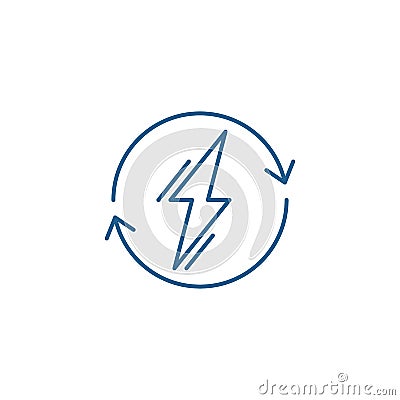 Power usage line icon concept. Power usage flat vector symbol, sign, outline illustration. Vector Illustration