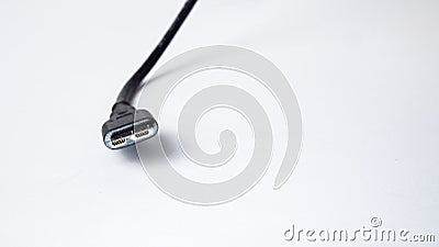 Power usb cable with micro-b connector on white background Stock Photo