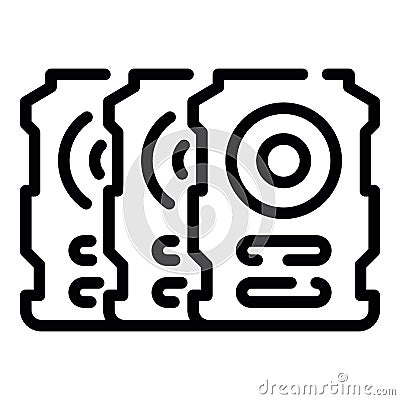 Power video card icon, outline style Vector Illustration