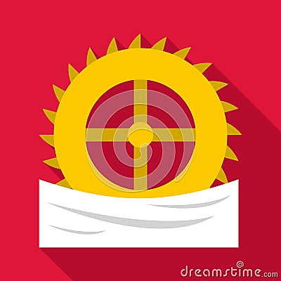 Power wheel icon, flat style Vector Illustration