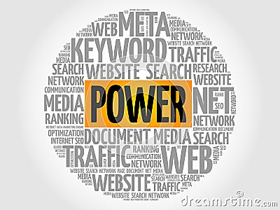 POWER word cloud collage Stock Photo