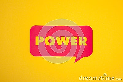 The power word in red bubble Stock Photo