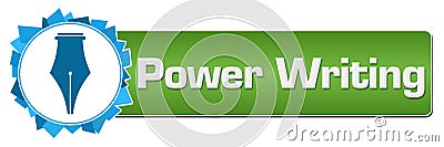 Power Writing Blue Green Random Shapes Circle Bar Stock Photo