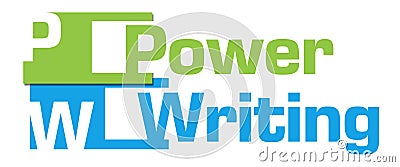 Power Writing Green Blue Abstract Stripes Stock Photo