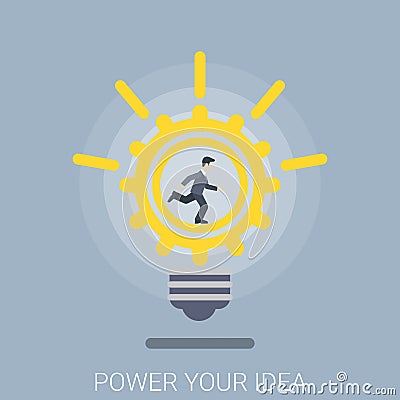 Power your idea modern innovation bulb flat 3d isometric vector Vector Illustration