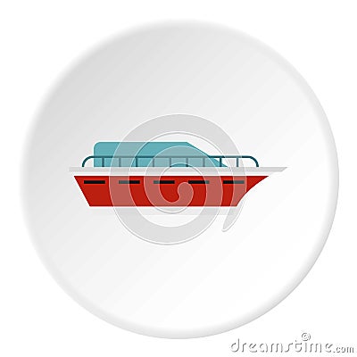 Powerboat icon, flat style Vector Illustration