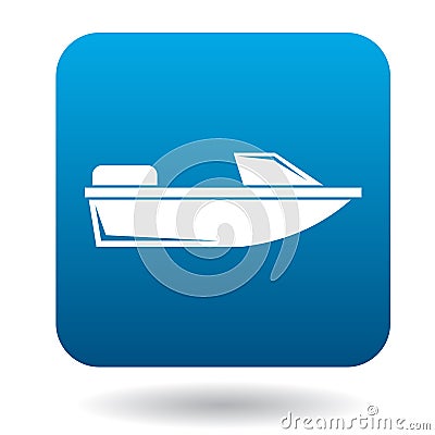 Powerboat icon in flat style Vector Illustration