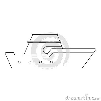 Powerboat icon, outline style. Vector Illustration