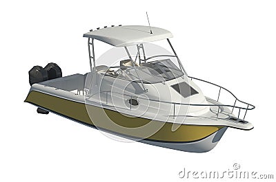 Powerboat Isolated on white background 3d illustration Cartoon Illustration