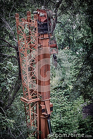 Telescoping section of crane Stock Photo