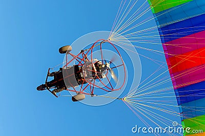 Powered Paraglider from underneath view Stock Photo