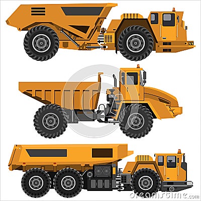 Powerful articulated dump truck Vector Illustration