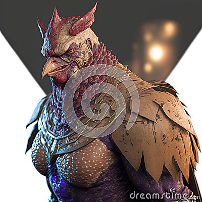 Powerful beaked chicken supervillain Generative AI Stock Photo