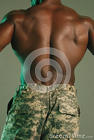 Powerful black back military Stock Photo