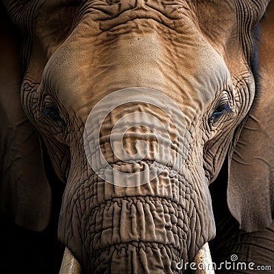 Powerful And Emotive Elephant Head Portraiture In The Style Of Samyang Af 14mm F2.8 Rf Stock Photo