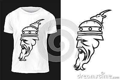 The Powerful Head Sketch T-shirt design Vector Vector Illustration