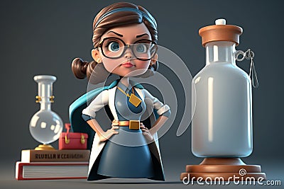Young Girl Chemist: High-Class Specialist Stock Photo