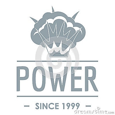Powerful logo, simple gray style Vector Illustration