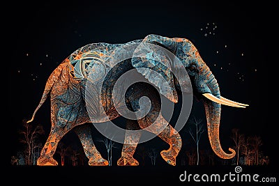 A powerful and majestic elephant in the jungle Generative AI Stock Photo